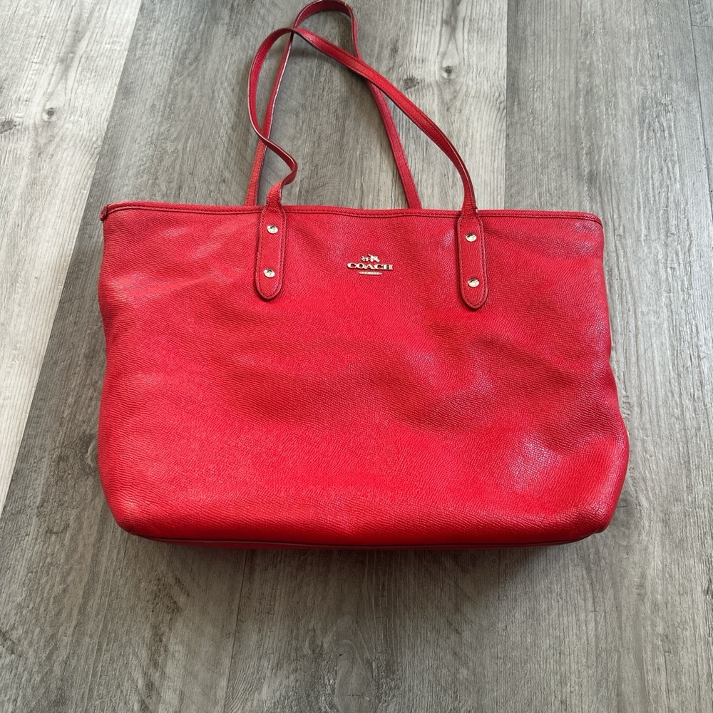 Coach Vibrant Red Tote Bag